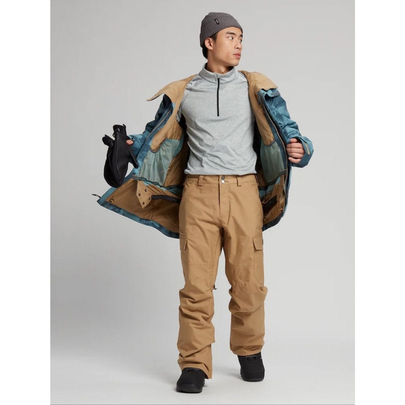 Burton Mb Dry Ride Thermacore Cargo Relaxed Fit Snowboard Ski Pants In Tan M